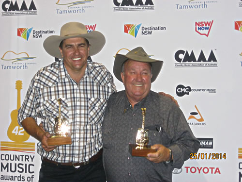 Jeff Brown and Keith winners of the Golden Guitar for Bush Ballad of the Year 2014
